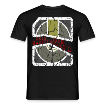 kein backup kein mitleid weiss - Männer T-Shirt - Schwarz - Vorne - AI Model Male 178 light (178cm)