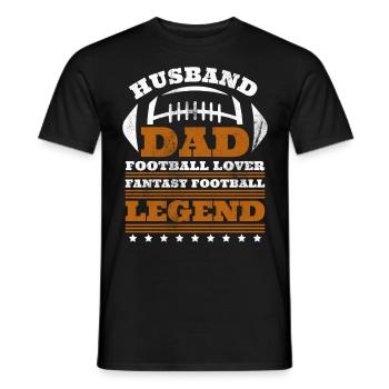 Football Lover Fantasy Football Dad - Men's T-Shirt - black - Front - AI Model Male 178 light (178cm)