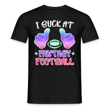 I suck at Fantasy Football Loser - Men's T-Shirt - black - Front - AI Model Male 178 light (178cm)