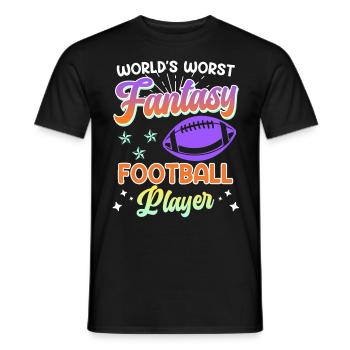 Worst Fantasy Football Player - Men's T-Shirt - black - Front - AI Model Male 178 light (178cm)