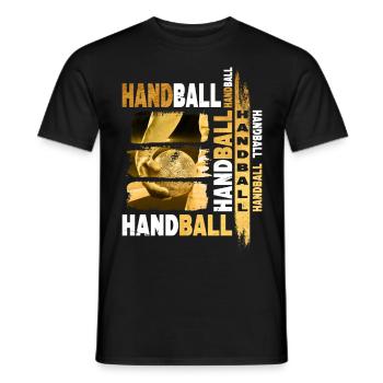 Handball Gold Handball Player Grunge Fan Team - T-shirt homme - noir - Devant - AI Model Male 178 light (178cm)