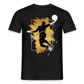 Basketball Basketball Player Dunking Gold Splash - Men's T-Shirt - black - Front - AI Model Male 178 light (178cm)