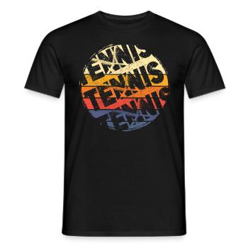 Tennis Vintage Retro Tennis Player Player Sport - Men's T-Shirt - black - Front - AI Model Male 178 light (178cm)