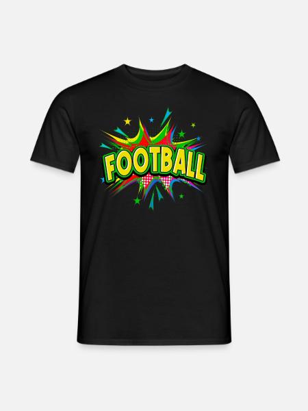 American Football Pop Art Cartoon Comic Art Colorato - T-shirt uomo - nero