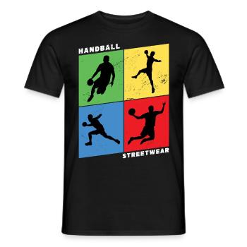 Handball Handball Player Handball Player Vintage Retro - T-shirt homme - noir - Devant - AI Model Male 178 light (178cm)