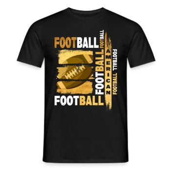 American Football Ball Gold Vintage Retro Sport - Men's T-Shirt - black - Front - AI Model Male 178 light (178cm)