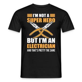 I’m Not a Super Hero but I’m an Electrician - Männer T-Shirt - Schwarz - Vorne - AI Model Male 178 light (178cm)