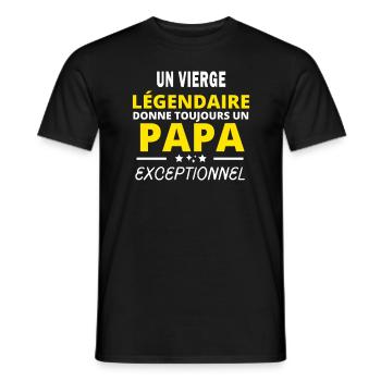 VIERGE légendaire drôle papa exceptionnel - T-shirt homme - noir - Devant - AI Model Male 178 light (178cm)