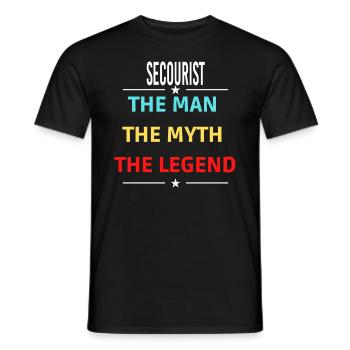 L’homme Le mythe La légende SECOURIST - T-shirt homme - noir - Devant - AI Model Male 178 light (178cm)