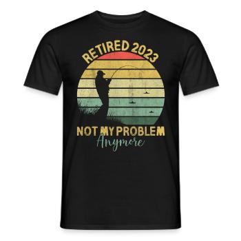 Rente 2023 Pensionierung Fischen - Männer T-Shirt - Schwarz - Vorne - AI Model Male 178 light (178cm)