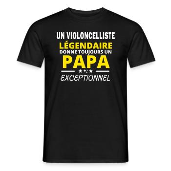 VIOLONCELLISTE légendaire drôle papa exceptionnel - T-shirt homme - noir - Devant - AI Model Male 178 light (178cm)