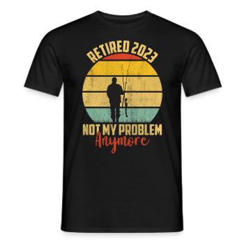 Rente 2023 Pensionierung Fischen - Männer T-Shirt - Schwarz - Vorne - AI Model Male 178 light (178cm)