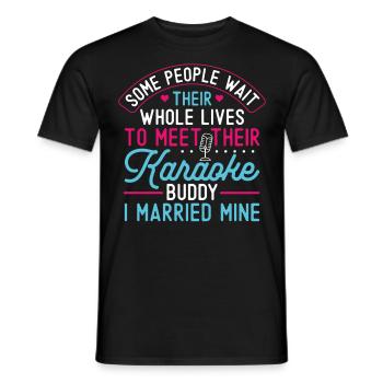 Chanteur de karaoké Mari Femme - T-shirt homme - noir - Devant - AI Model Male 178 light (178cm)