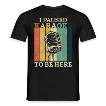 Karaoke Singer Retro Vintage I - Männer T-Shirt - Schwarz - Vorne - AI Model Male 178 light (178cm)