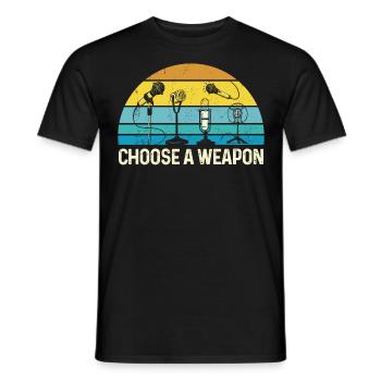 Karaoke Singer Microphone Vocalist - Men's T-Shirt - black - Front - AI Model Male 178 light (178cm)