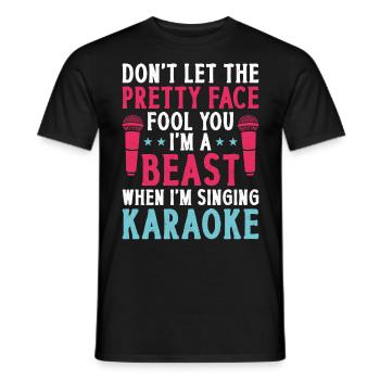 Chanteur de karaoké Ne laissez pas le - T-shirt homme - noir - Devant - AI Model Male 178 light (178cm)