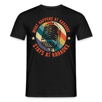 Karaoke Singer Retro Vintage What - Männer T-Shirt - Schwarz - Vorne - AI Model Male 178 light (178cm)