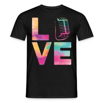 Karaoke Singer Microphone Vocalist - Männer T-Shirt - Schwarz - Vorne - AI Model Male 178 light (178cm)