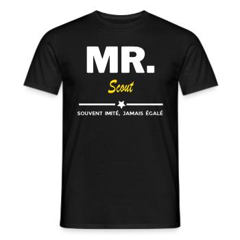 MR. souvent imité, jamais égalé Scout - T-shirt homme - noir - Devant - AI Model Male 178 light (178cm)