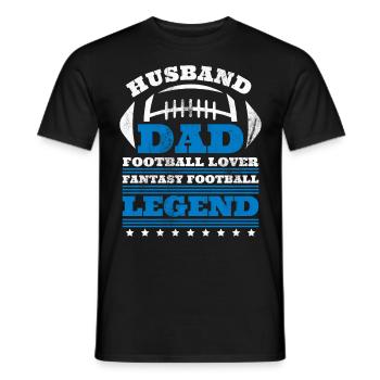 Football Lover Fantasy Football Dad - Men's T-Shirt - black - Front - AI Model Male 178 light (178cm)