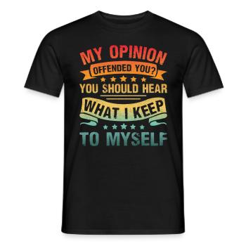 Mon opinion offense les adultes humour-dictons l - T-shirt homme - noir - Devant - AI Model Male 178 light (178cm)