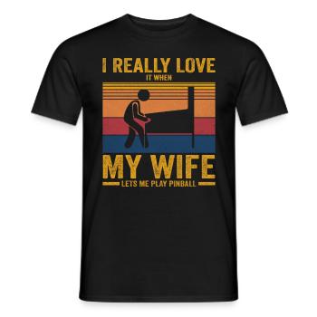 Arcade Maschine Vintage Retro Flipper Spiel Liebha - Männer T-Shirt - Schwarz - Vorne - AI Model Male 178 light (178cm)