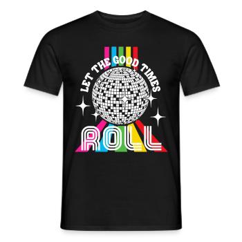 Disco Balls Club Funny Vintage Party Retro Groov - Men's T-Shirt - black - Front - AI Model Male 178 light (178cm)