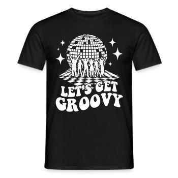 Retro Groovy Club Vintage Party Funny Disco Ball - Men's T-Shirt - black - Front - AI Model Male 178 light (178cm)