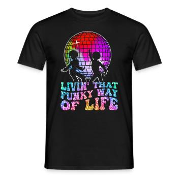 Vintage Retro Disco Fever Lifes Groovy Party Club - Men's T-Shirt - black - Front - AI Model Male 178 light (178cm)