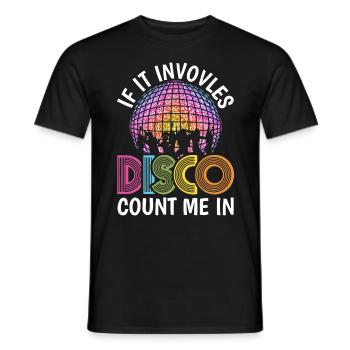 Disco Fever Lifes Groovy Vintage Retro Party Club - Men's T-Shirt - black - Front - AI Model Male 178 light (178cm)