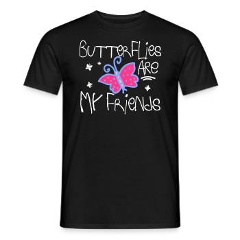 Les papillons sont mes amis - T-shirt homme - noir - Devant - AI Model Male 178 light (178cm)