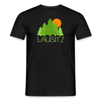 Wald Sonnenuntergang Lausitz - Männer T-Shirt - Schwarz - Vorne - AI Model Male 178 light (178cm)