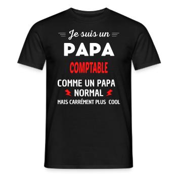 Je suis un PAPA COMPTABLE - T-shirt homme - noir - Devant - AI Model Male 178 light (178cm)