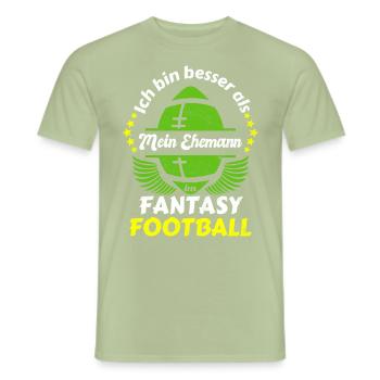 Fantasy Football Ehefrau Damen - Männer T-Shirt - Sage - Vorne - AI Model Male 178 light (178cm)