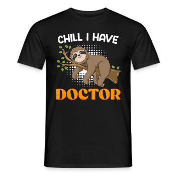Doctor Relax I have a PhD - Men's T-Shirt - black - Front - AI Model Male 178 light (178cm)