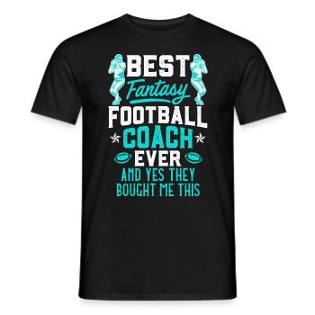 Meilleur entraîneur de football fantastique - T-shirt homme - noir - Devant - AI Model Male 178 light (178cm)