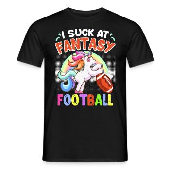 Ich suck at Fantasy Football Loser - Men's T-Shirt - black - Front - AI Model Male 178 light (178cm)