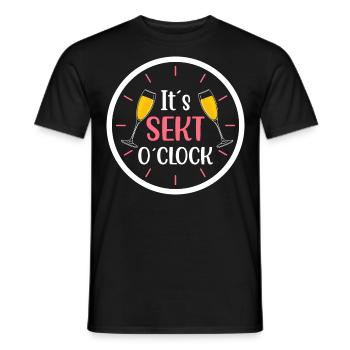 It s Sekt o clock - Männer T-Shirt - Schwarz - Vorne - AI Model Male 178 light (178cm)