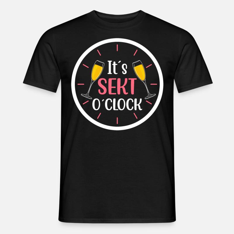 It s Sekt o clock - Männer T-Shirt - Schwarz