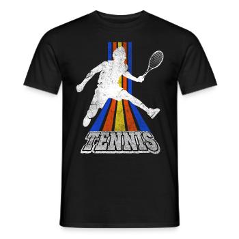 Tennis Tennis Player Player Vintage Retro Sport - Men's T-Shirt - black - Front - AI Model Male 178 light (178cm)