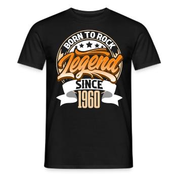1960 Année de naissance Anniversaire Légende Born To Rock - T-shirt homme - noir - Devant - AI Model Male 178 light (178cm)