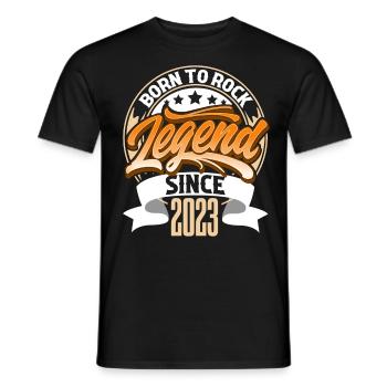2023 Année de naissance Anniversaire Légende née au rock - T-shirt homme - noir - Devant - AI Model Male 178 light (178cm)