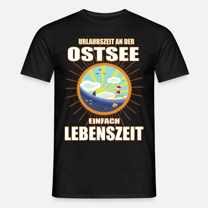 Urlaubszeit an der Ostee, einfach Lebenszeit - Männer T-Shirt - Schwarz