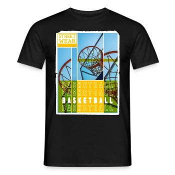 Basketteur Basketteur Basket Dunking Sport Vintage - T-shirt homme - noir - Devant - AI Model Male 178 light (178cm)