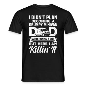 Papa travaille Conduit Minivan Papa Mode de vie Geschen - T-shirt homme - noir - Devant - AI Model Male 178 light (178cm)