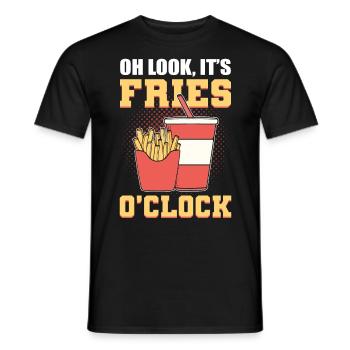 Oh Look It's Fries O'Clock Potato French Fries - Men's T-Shirt - black - Front - AI Model Male 178 light (178cm)