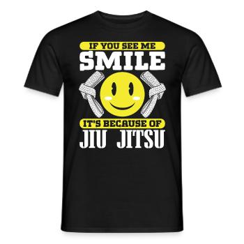 Jujutsu Tu me vois sourire à cause du Jiu Jitsu MMA - T-shirt homme - noir - Devant - AI Model Male 178 light (178cm)