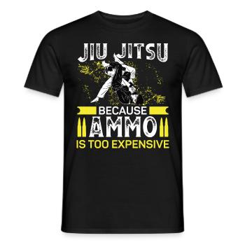 Jiu Jitsu Because Ammo Too Expensive Jujutsu MMA - Männer T-Shirt - Schwarz - Vorne - AI Model Male 178 light (178cm)