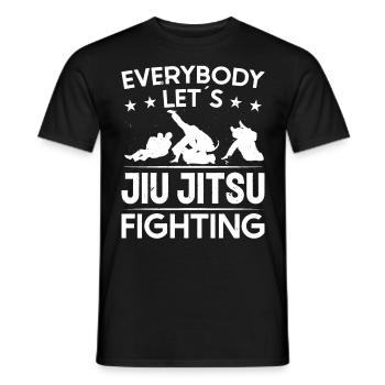 Jujutsu Everybody Lets Jiu Jitsu Fighting MMA - Men's T-Shirt - black - Front - AI Model Male 178 light (178cm)