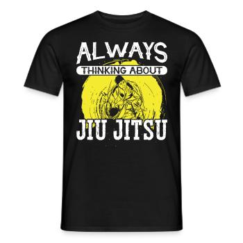 Jujutsu Always Thinking About Jiu Jitsu MMA - Men's T-Shirt - black - Front - AI Model Male 178 light (178cm)